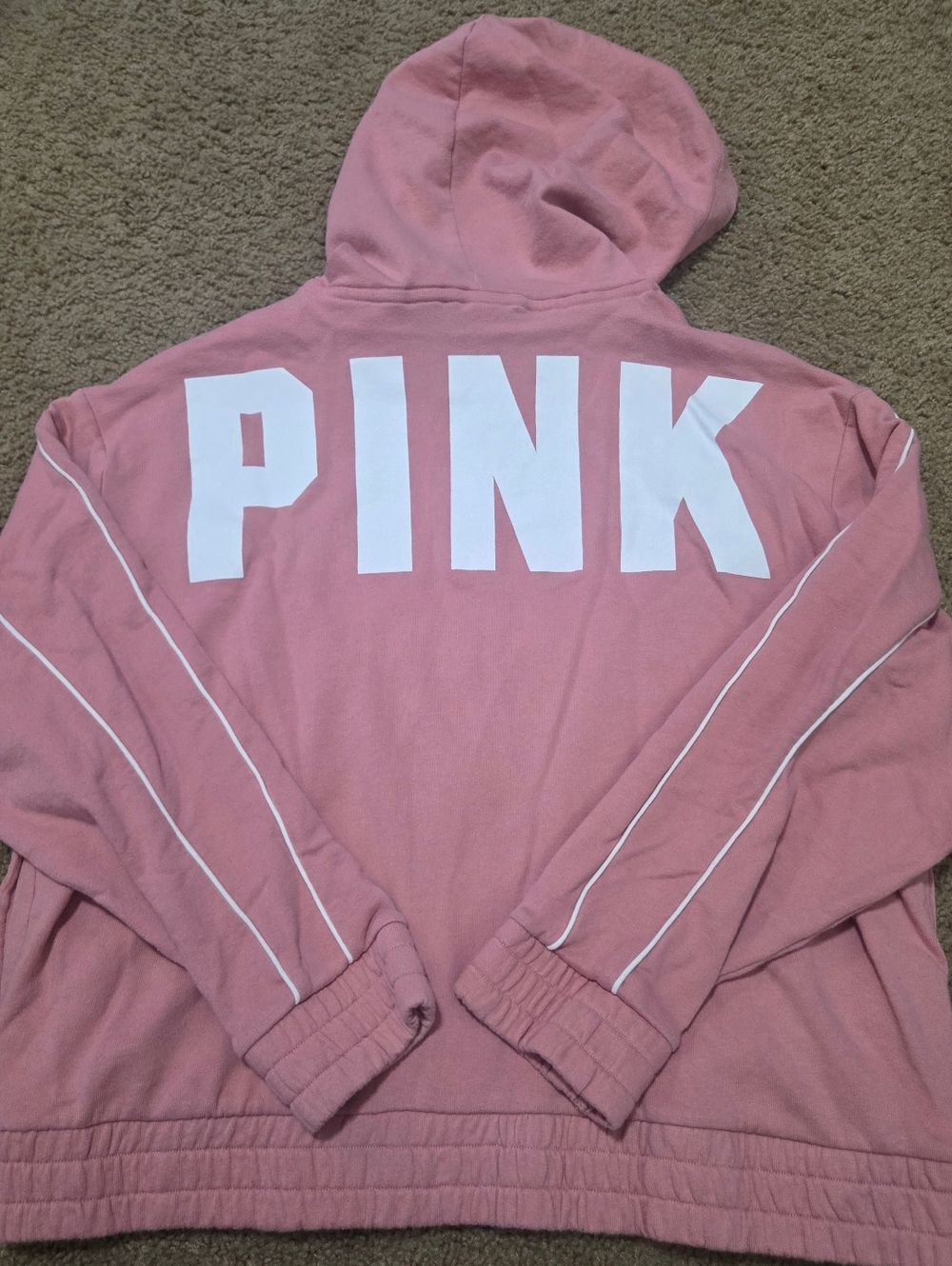 PINK Victoria's Secret Large Vintage Spellout Full Zip Hoodie